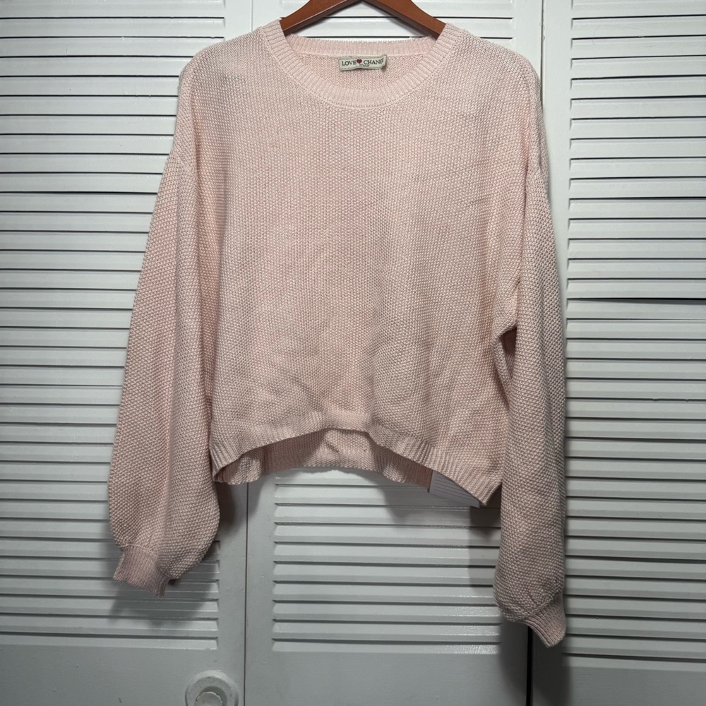 NWT Love Change Italy Women's Crewneck Knitted Pink Sweater